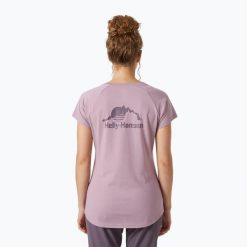 Koszulka damska Helly Hansen Nord Graphic Drop. Fioletowe bluzki damskie Helly Hansen, bez wzorów, sportowe, bez kołnierzyka, bez ramiączek. Za 109.99 zł.