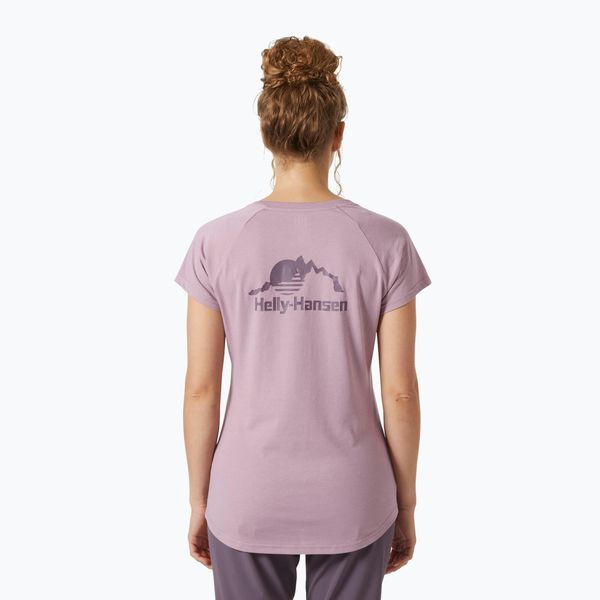 Koszulka damska Helly Hansen Nord Graphic Drop. Fioletowe bluzki damskie Helly Hansen, bez wzorów, bez kołnierzyka, bez ramiączek. Za 109.99 zł.