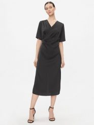 Bruuns Bazaar Sukienka codzienna Nemi BBW3622 Czarny Regular Fit. Czarne sukienki damskie Bruuns Bazaar, bez wzorów, z syntetyku, bez ramiączek. Za 229.99 zł.