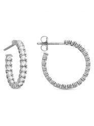 Luxenter Srebrne kolczyki-półkreole z cyrkoniami rozmiar: onesize. Szare kolczyki damskie Luxenter, z cyrkonią, srebrne. Za 126.99 zł.