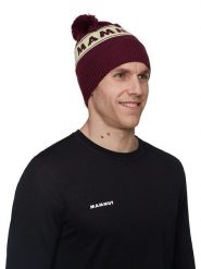 Mammut Czapka beanie w kolorze czerwonym rozmiar: onesize. Czerwone czapki damskie Mammut, bez wzorów, z wełny. Za 129.95 zł.