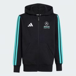 BLUZA Z KAPTUREM MERCEDES - AMG PETRONAS FORMULA 1 TEAM DNA FULL ZIP. Czarne bluzy damskie Adidas, bez wzorów, z bawełny, z kapturem. Za 239.00 zł.
