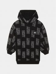 DKNY Sukienka dzianinowa D32902 S Czarny Regular Fit. Czarne sukienki dziewczęce DKNY, bez wzorów, z bawełny, bez ramiączek, proste. Za 249.99 zł.