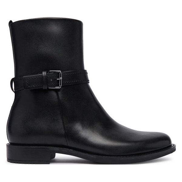 Botki ECCO. Czarne botki damskie ECCO, bez obcasa, na płaskiej podeszwie, bez zapięcia. Za 799.99 zł.