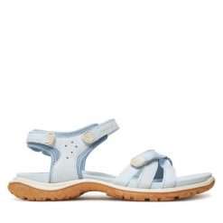 Sandały ECCO. Niebieskie sandały damskie ECCO, bez wzorów, bez obcasa, na płaskiej podeszwie, bez zapięcia. Za 369.99 zł.