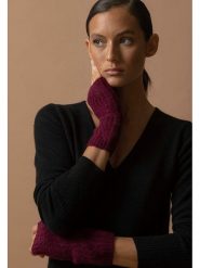 Perfect Cashmere Kaszmirowe mitenki "Jelo" w kolorze ciemnofioletowym rozmiar: onesize. Różowe rękawiczki damskie Perfect Cashmere, bez wzorów, z kaszmiru. Za 143.99 zł.