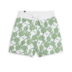 Szorty Sportowe Damskie Puma Ess+ Blossom 5'' Aop Tr. Zielone obuwie sportowe damskie Puma, xs, bez wzorów, na fitness i siłownię. Za 100.99 zł.