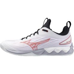 Buty halowe Mizuno Wave Luminous. Białe obuwie sportowe damskie Mizuno, z gumy, bez zapięcia, do biegania, mizuno wave. Za 632.35 zł.
