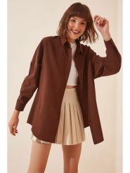 Happiness Istanbul Bluzka w kolorze brązowym rozmiar: 36. Brązowe bluzki damskie Happiness Istanbul, bez wzorów, bez kołnierzyka, bez ramiączek. Za 47.82 zł.