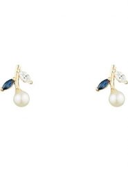 OR ÉCLAT Złote kolczyki-wkrętki "Cerise de Saphir" z cyrkoniami i szafirami rozmiar: onesize. Niebieskie kolczyki damskie Or Éclat, z cyrkonią, złote. Za 434.99 zł.