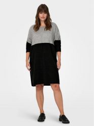 ONLY Carmakoma Sukienka dzianinowa 15183362 Szary Regular Fit. Szare sukienki damskie Only Carmakoma, bez wzorów, z dzianiny, bez ramiączek. Za 139.99 zł.