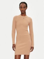 REPLAY Sukienka dzianinowa DK3319.000.G23370 Beżowy Slim Fit. Brązowe sukienki damskie Replay, bez wzorów, z dzianiny, bez ramiączek. Za 279.99 zł.