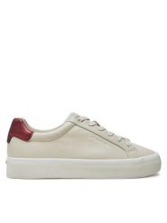 Calvin Klein Sneakersy Vulc Lace Up Saff Fox W/Met Bt HW0HW02104 Beżowy. Brązowe obuwie sportowe damskie Calvin Klein, ze skóry, bez zapięcia. Za 279.99 zł.