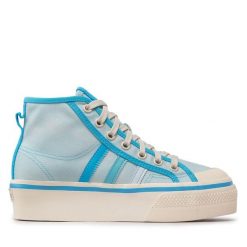 Trampki adidas. Niebieskie trampki damskie Adidas, bez wzorów, bez zapięcia. Za 229.99 zł.