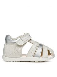 Geox Sandały B Sandal Macchia B254WB 007BC C0459 Beżowy. Brązowe sandały dziewczęce Geox, ze skóry, bez obcasa, bez zapięcia. Za 139.99 zł.