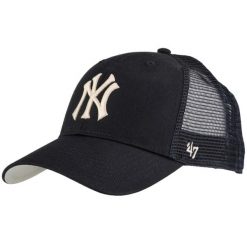 Czapka z daszkiem dla dorosłych MLB New York Yankees Branson Cap. Niebieskie czapki z daszkiem damskie 47 Brand, bez wzorów, z bawełny. Za 99.99 zł.