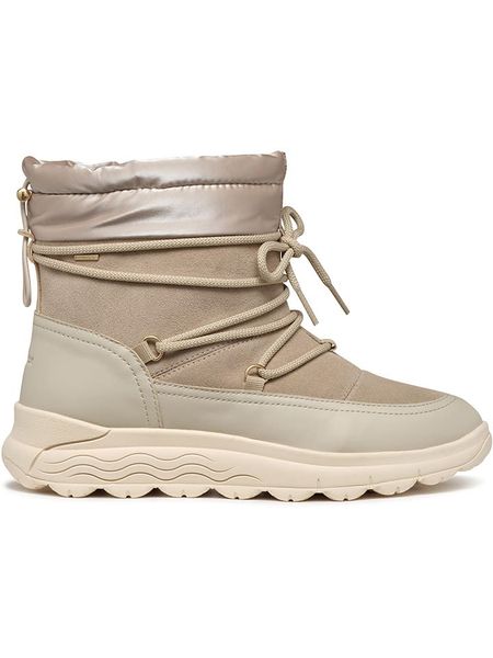 Geox Skórzane kozaki zimowe "Spherica" w kolorze złoto-beżowym rozmiar: 41. Brązowe kozaki damskie Geox, na zimę, bez obcasa, bez zapięcia. Za 288.52 zł.