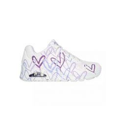 Tenisówki Skechers Model Uno-spread The Love Kolor Biały. Białe obuwie sportowe damskie Skechers, z materiału, bez zapięcia, tenisowe. Za 513.00 zł.