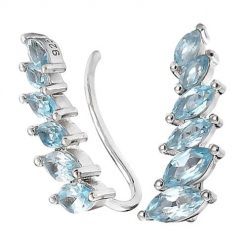 TAYA Srebrne kolczyki blue topaz nausznice 1,6 ct. Niebieskie kolczyki damskie Braccatta, z topazem, srebrne, na sztyftcie. Za 345.00 zł.