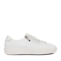 Tenisówki Rieker. Białe trampki damskie Rieker, bez wzorów, bez zapięcia. Za 359.99 zł.