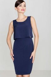 Elegancka Granatowa Sukienka Na Szerokich Ramiączkach. Czerwone sukienki damskie Katrus, bez wzorów, z elastanu, eleganckie, bez ramiączek. Za 249.00 zł.