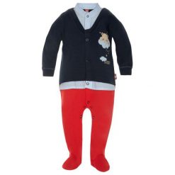 2Be3 Pajacyk Chłopięcy Z Niedźwiadkiem 98 Czerwono-Niebieskie. Czerwone śpiochy niemowlęce 2Be3. Za 65.00 zł.
