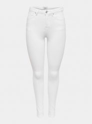 ONLY Jeansy Power 15250153 Biały Skinny Fit. Białe rurki damskie Only, bez wzorów, z bawełny. Za 129.99 zł.
