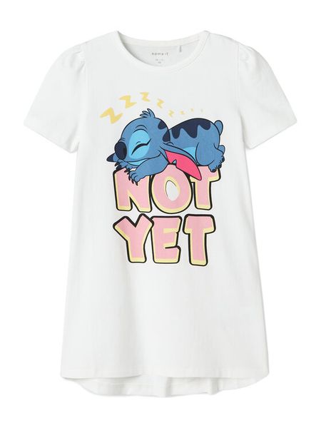 NAME IT Koszula nocna Stitch 13242966 Biały Regular Fit. Białe bluzki i koszule dziewczęce Name it, bez wzorów, z bawełny, bez kołnierzyka, bez ramiączek. Za 49.99 zł.