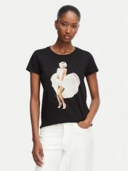 Guess T-Shirt W6YI66 K6715 Czarny Regular Fit. Czarne t-shirty damskie Guess, m, z aplikacjami, z bawełny, bez kołnierzyka. Za 214.99 zł.