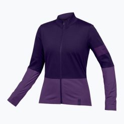 Bluza rowerowa damska Endura FS260 Jetstream bramble. Fioletowe bluzy damskie ENDURA, bez wzorów, bez kaptura. Za 349.99 zł.