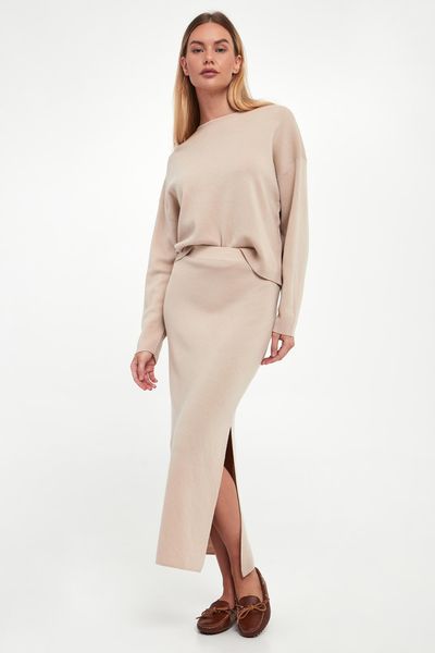 Spódnica wełniana midi Merce1 MARELLA MONOCHROME. Spódnice damskie Marella, l, bez wzorów, z wełny, midi. W wyprzedaży za 755.30 zł.