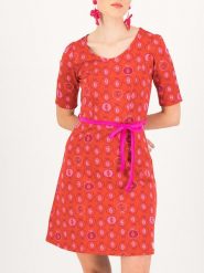 Blutsgeschwister Sukienka "Home Cute" w kolorze czerwonym rozmiar: M. Czerwone sukienki damskie Blutsgeschwister, bez wzorów, z bawełny, bez ramiączek. Za 180.49 zł.
