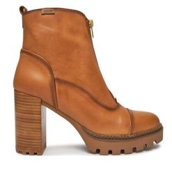 Botki Pikolinos. Brązowe botki damskie Pikolinos, bez obcasa, na słupku, bez zapięcia. Za 639.99 zł.