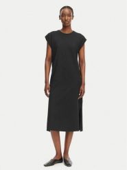 Calvin Klein Jeans Sukienka letnia LV047F245G Czarny Relaxed Fit. Czarne sukienki damskie Calvin Klein Jeans, bez wzorów, z bawełny, bez ramiączek. Za 329.99 zł.