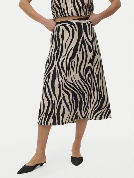 Vero Moda Spódnica midi Mymilo 10340419 Kolorowy Regular Fit. Spódnice damskie Vero Moda, l, bez wzorów, ze lnu, midi. Za 97.99 zł.