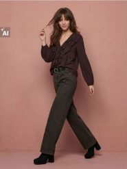 Jeansy straight leg w panterkę - brązowy. Brązowe jeansy damskie Sinsay. Za 69.99 zł.