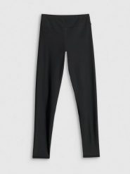4F Legginsy do pływania damskie - czarne M. Czarne legginsy damskie 4F, m, bez wzorów, z materiału. Za 129.99 zł.