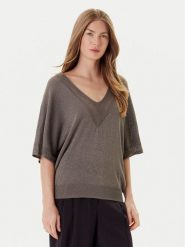 Morgan Bluzka 241-MCHRIS Khaki Relaxed Fit. Brązowe bluzki damskie Morgan, m, bez wzorów, z wiskozy, bez kołnierzyka, bez ramiączek. Za 139.99 zł.