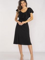 Sukienka Model A659 Black - awama. Czarne sukienki damskie Awama, bez wzorów, z elastanu, eleganckie, bez ramiączek. Za 276.30 zł.