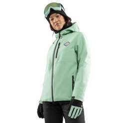 Damska kurtka snowboardowa Sporty zimowe Siroko W2-W Emerald. Zielone kurtki sportowe damskie SIROKO, na zimę, bez wzorów, z softshellu, bez kaptura. W wyprzedaży za 339.00 zł.