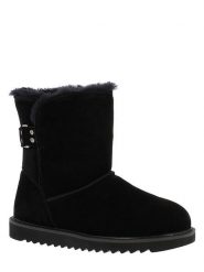 NICEBAY Skórzane botki zimowe "Blackbird" w kolorze czarnym rozmiar: 39. Czarne botki damskie NICEBAY, na zimę, z materiału, bez obcasa, bez zapięcia. Za 217.99 zł.