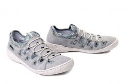 RIEKER 54551-41 grey, półbuty damskie. Szare półbuty damskie Rieker, na lato, bez wzorów, bez obcasa, bez zapięcia. Za 319.90 zł.