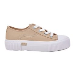 Trampki Damskie Na Platformie LEE Isla C Women Low 50251001 Beżowe beżowy. Brązowe trampki damskie bez wzorów, przed kostkę, bez zapięcia. Za 235.96 zł.