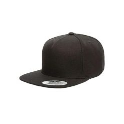 Czapka typu snapback Flexfit Premium. Czarne czapki z daszkiem damskie FLEXFIT, bez wzorów, z bawełny. Za 79.20 zł.