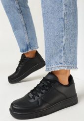 Czarne Sneakersy na Grubej Podeszwie Alisiva. Czarne obuwie sportowe casual damskie Born2be, bez zapięcia. Za 99.99 zł.