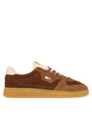Tommy Jeans Sneakersy Mu The Greenwich Edge Suede EN0EN03050 Brązowy. Brązowe obuwie sportowe damskie Tommy Jeans, z jeansu, bez zapięcia. Za 449.99 zł.
