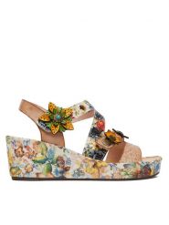 Laura Vita Sandały Facdiao 11 Beżowy. Brązowe sandały damskie LAURA VITA, bez wzorów, ze skóry, bez obcasa, na koturnie, bez zapięcia. Za 439.99 zł.