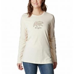 Koszulka z długiem rękawem Damska Columbia Hidden Haven LS Tee Longsleeve. Białe bluzki damskie Columbia, xs, bez wzorów, bez kołnierzyka, bez ramiączek. Za 121.99 zł.