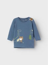 NAME IT Bluzka 13219489 Niebieski Regular Fit. Niebieskie t-shirty i koszulki chłopięce Name it, bez wzorów, z bawełny, bez kołnierzyka, bez ramiączek. Za 49.99 zł.