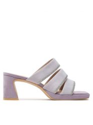 Caprice Klapki 9-27211-42 Fioletowy. Fioletowe klapki damskie Caprice, bez wzorów, ze skóry, bez obcasa, bez zapięcia. Za 238.99 zł.